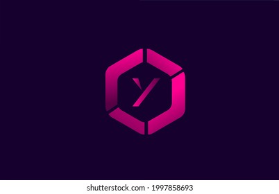 Y polygon blue pink alphabet letter logo icon design for business and company. Suitable for a trendy or stylish polygonal logotype