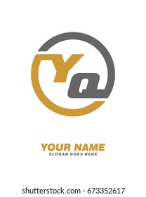 Y Q initial circle logo template vector