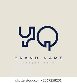 Y and Q logo design. YQ abstract Letters Logo Monogram. This logo design is the process of creating a visual symbol that represents a brand, company, or individual.