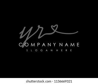 Y R Initial handwriting logo vector