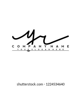 Y R Initial handwriting logo vector