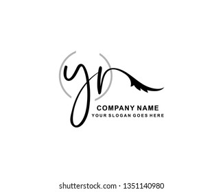 Y R Initial Handwriting Logo Template