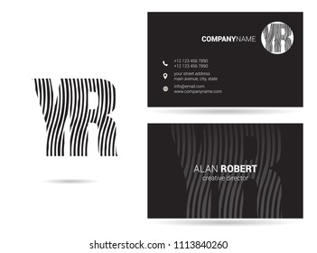 Y & R Joint waves letter design with business card template