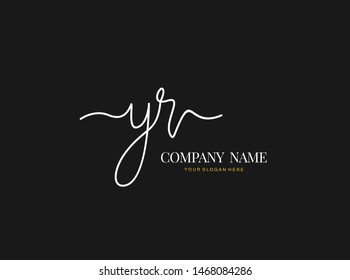 Y R YR Initial handwriting logo design with circle. Beautyful design handwritten logo for fashion, team, wedding, luxury logo.