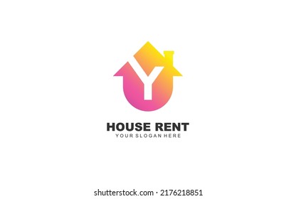 Y real estate logo design inspiration. Vector letter template design for brand.