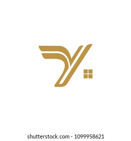 y real estate logo template
