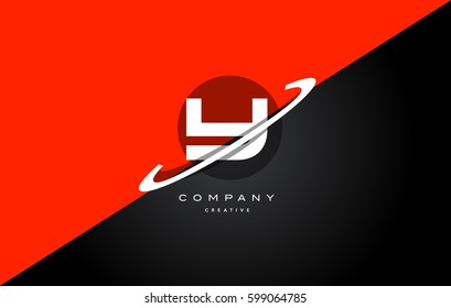 y red black white technology swoosh alphabet company letter logo design vector icon template 