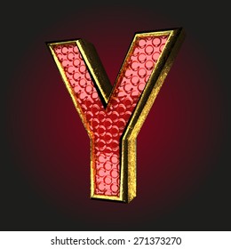 y red letter with gold