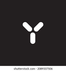 Y round shape icon made of rectangles