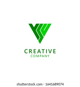 Y S C Creative modern logo outline green