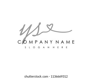 Y S Initial handwriting logo vector