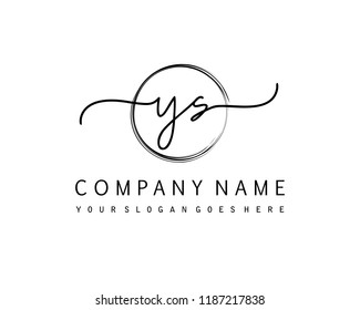 Y S Initial handwriting logo vector