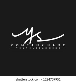 Y S Initial handwriting logo vector