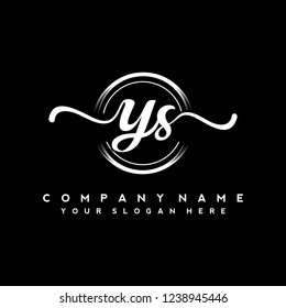 Y S Initial handwriting logo vector