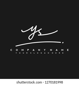 Y S Initial handwriting logo vector