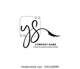 Y S Initial Handwriting Logo Template