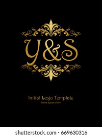 Y & S initial wedding logo template vector