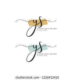 Y S YS Initial letter handwriting and  signature logo.