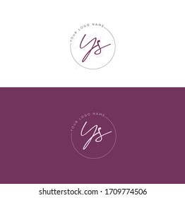 Y S YS Initial letter handwriting and signature logo.	