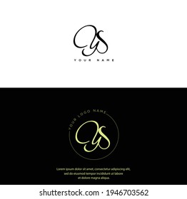 Y S YS Initial letter handwriting and signature logo. Beauty vector initial logo .Fashion, boutique, floral and botanical	