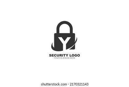 Y Security logo design inspiration. Vector letter template design for brand.