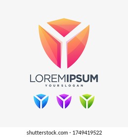 y shield logo design symbol