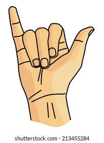 Y Sign Language Or Love Symbol Vector