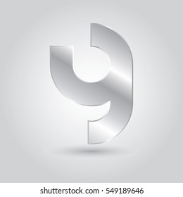 y silver logo letter typography design for brand and company identity