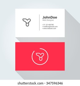 Y Simple Letter Minimal alphabet linear logo. Business card template. Vector logo Element