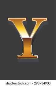 Y single golden letters of alphabet 