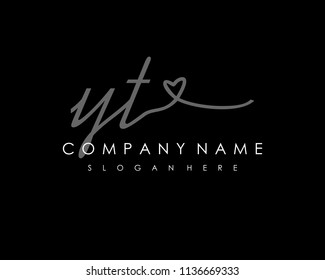 Y T Initial handwriting logo vector