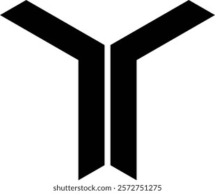 Y or T letter logo vector