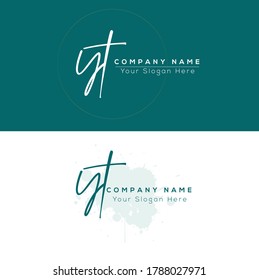 Y T YT Initial letter handwriting and signature logo. Beauty vector initial logo .Fashion, boutique, floral and botanical