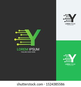 y tech logo template vektor