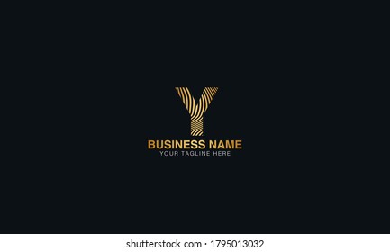  Y Text based finger print alphabet vector logo design