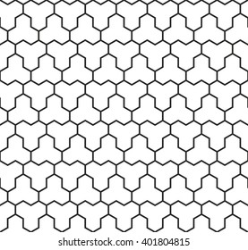 Y tiles pattern, geometric pattern in monochrome