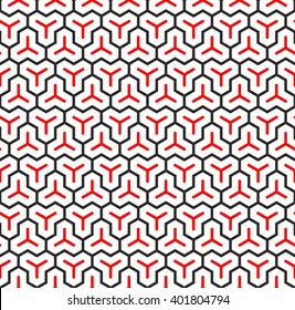 Y Tiles Pattern, Geometric Pattern In Red And Black