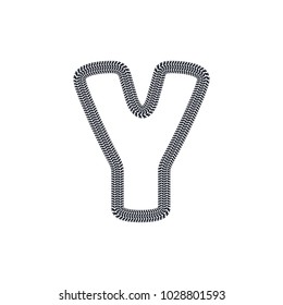 Y Tire Print Track Letter Logo Icon Design