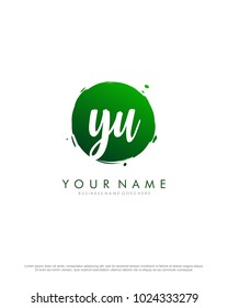 Y & U initial splash logo template vector