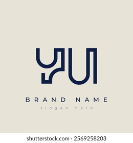 Y and U logo design. YU abstract Letters Logo Monogram. This logo design is the process of creating a visual symbol that represents a brand, company, or individual.