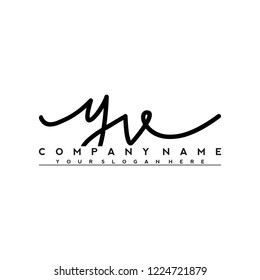 Y V Initial handwriting logo vector