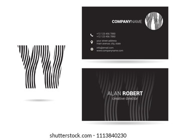 Y & V Joint waves letter design with business card template