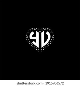 Y V letter logo vector design on black color background. yv monogram