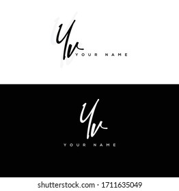 Y V YV Initial letter handwriting and signature logo.	
