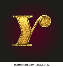 y vector golden letter