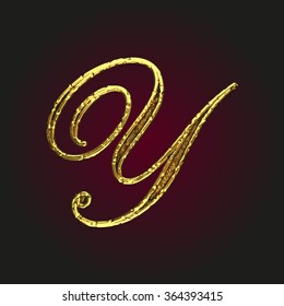 y vector golden letter