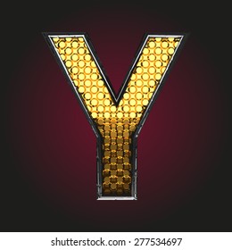 y vector golden and silver letter