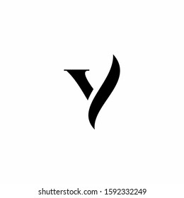 Y Vector graphic elegant curly alphabet symbol