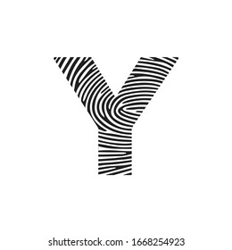 y Vector Letter base logo. Initial letter y vector Icon Fingerprint Concept