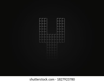 Y vector lletter made of metal chain link fence. For logo, brand label, design elements, application and more. 